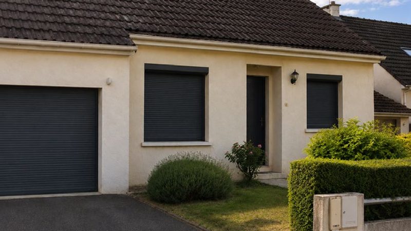 Maison de plain-pied équipée de volets roulants solaires